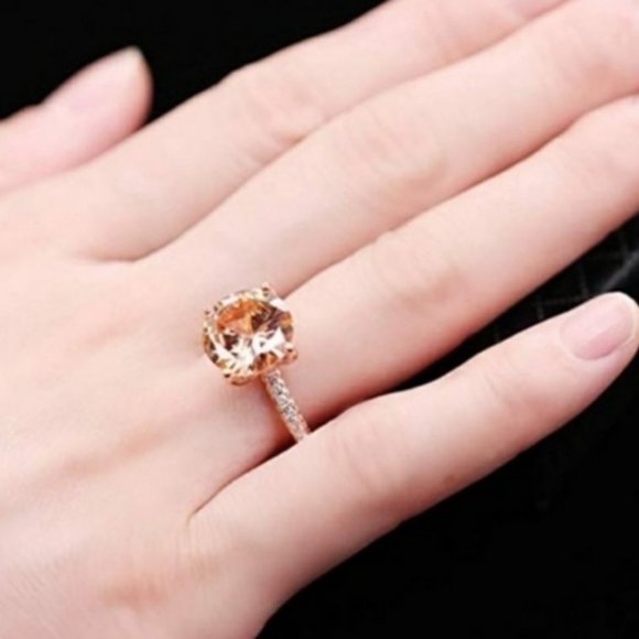 Genuine & NEW 6CT Morganite 18k Rose Gold Ring - Picture 6 of 10